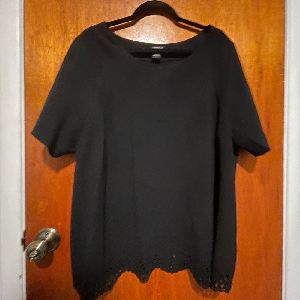 Black Top With Lace Detail on Bottom